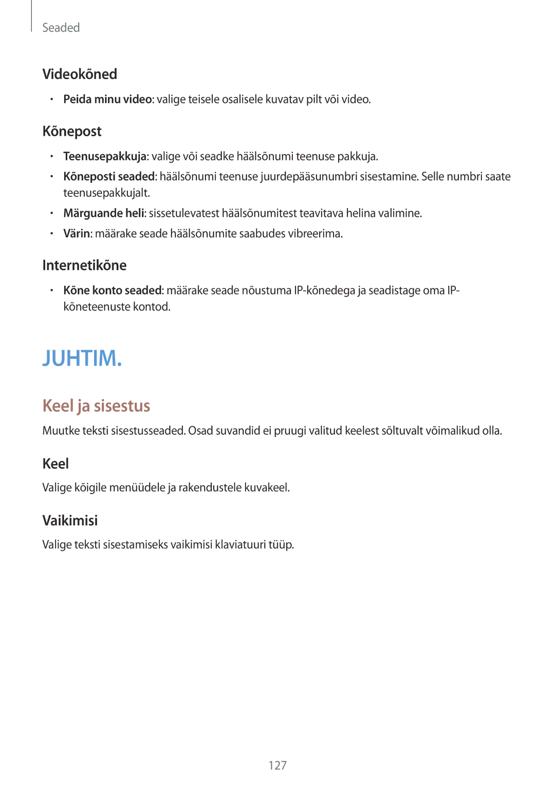 Samsung SM-P6050ZWESEB, SM-P6050ZWASEB, SM-P6050ZKASEB, SM-P6050ZKESEB manual Keel ja sisestus 