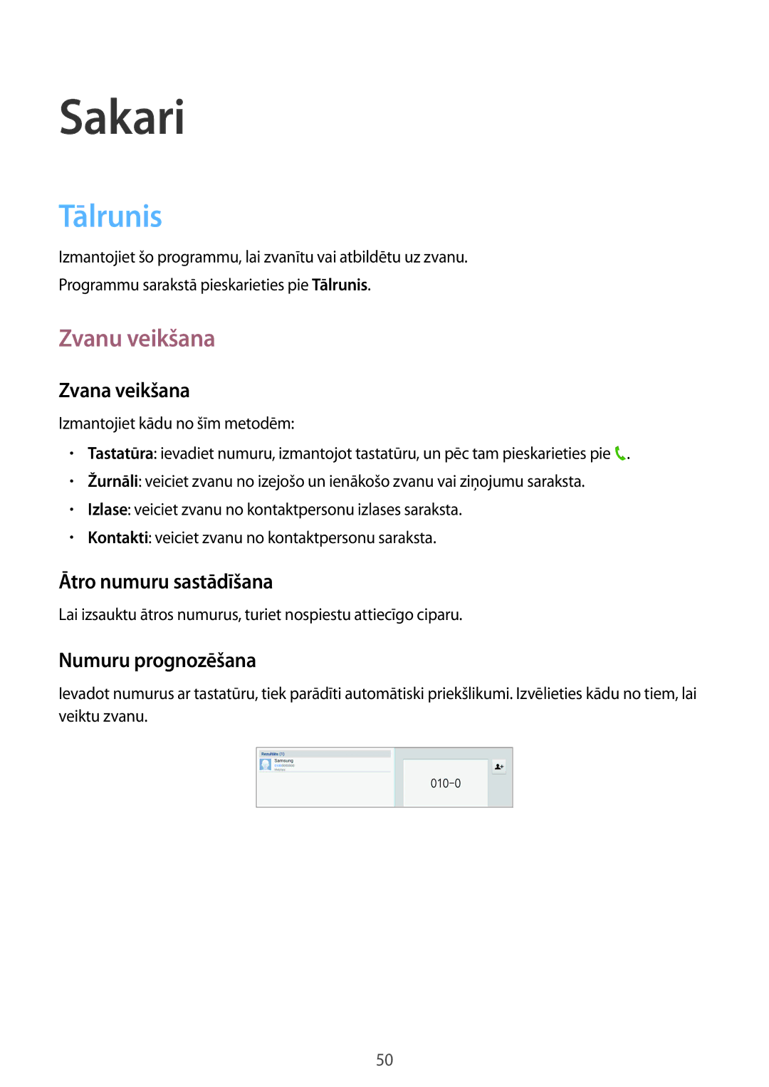 Samsung SM-P6050ZKESEB, SM-P6050ZWASEB, SM-P6050ZKASEB, SM-P6050ZWESEB manual Sakari, Tālrunis, Zvanu veikšana 