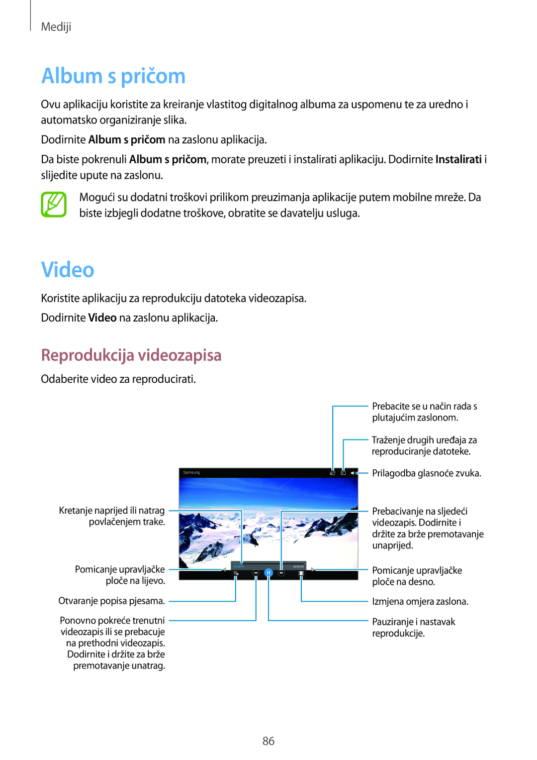 Samsung SM-P6050ZKASEE, SM-P6050ZWESEE, SM-P6050ZWASEE, SM-P6050ZWAVIP, SM-P6050ZKESEE manual Album s pričom, Video 