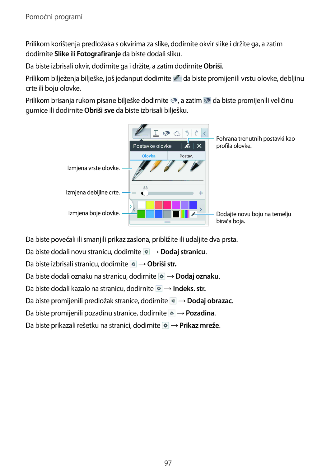 Samsung SM-P6050ZWASEE, SM-P6050ZWESEE, SM-P6050ZKASEE, SM-P6050ZWAVIP, SM-P6050ZKESEE manual →Dodaj oznaku, →Indeks. str 