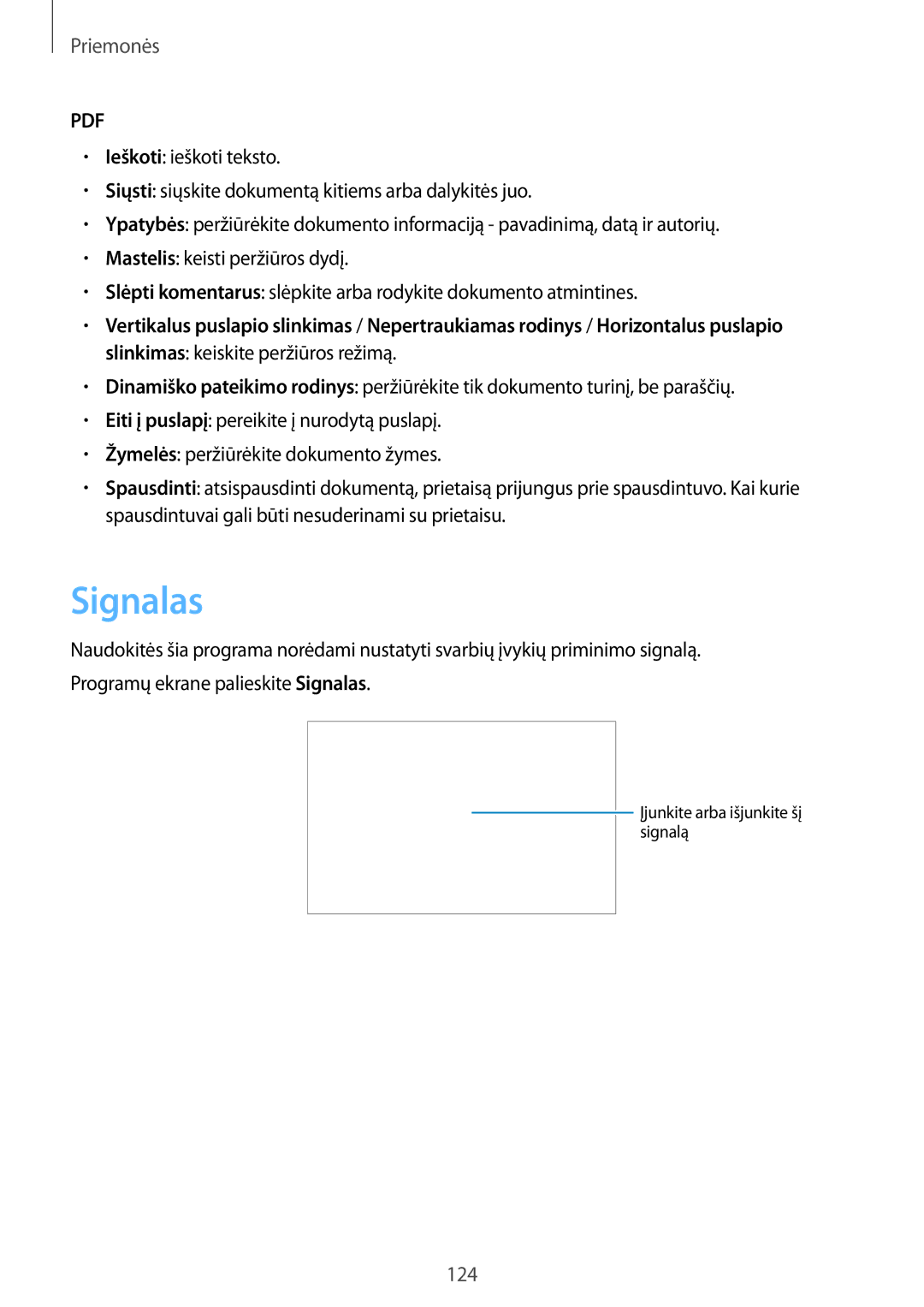 Samsung SM-P9000ZKASEB, SM-P9000ZWASEB manual Signalas 