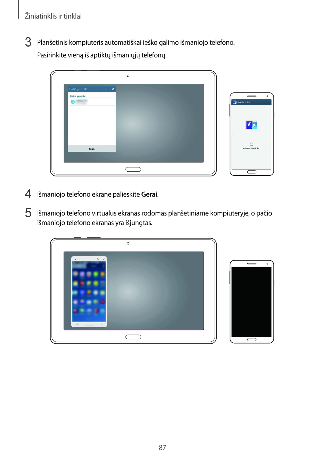 Samsung SM-P9000ZWASEB, SM-P9000ZKASEB manual Žiniatinklis ir tinklai 