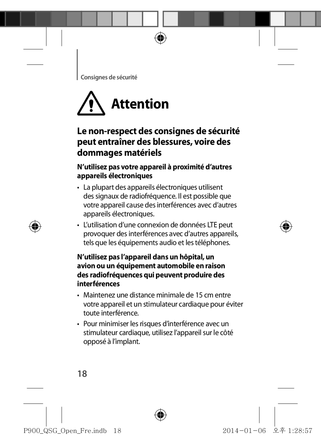 Samsung SM-P9000ZWAXEF, SM-P9000ZKAXEF manual Consignes de sécurité 