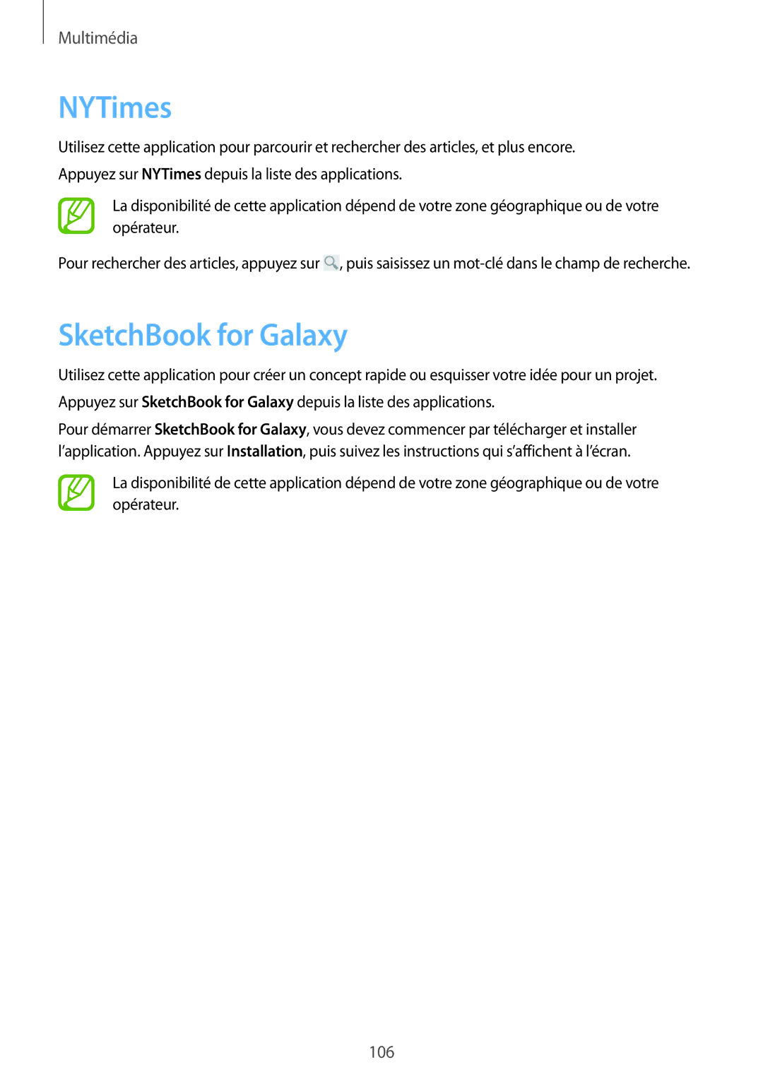 Samsung SM-P9000ZKAXEF, SM-P9000ZWAXEF manual NYTimes, SketchBook for Galaxy 