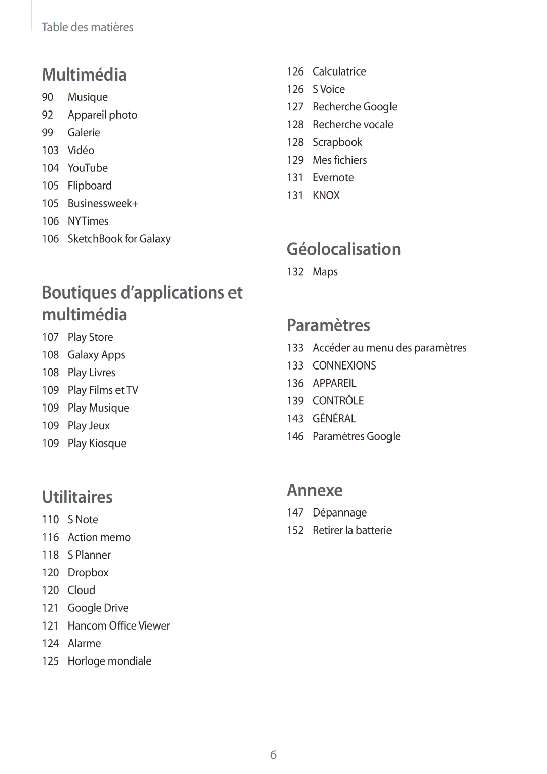 Samsung SM-P9000ZKAXEF, SM-P9000ZWAXEF manual Géolocalisation 