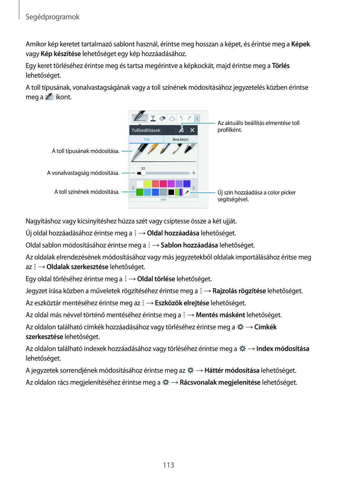 Samsung SM-P9000ZKAXEH manual 113 