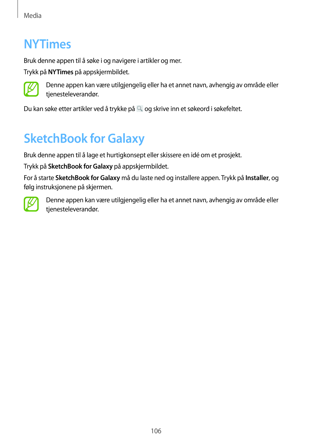 Samsung SM-P9000ZKANEE, SM-P9000ZKYNEE, SM-P9000ZWYNEE, SM-P9000ZWANEE manual NYTimes, SketchBook for Galaxy 