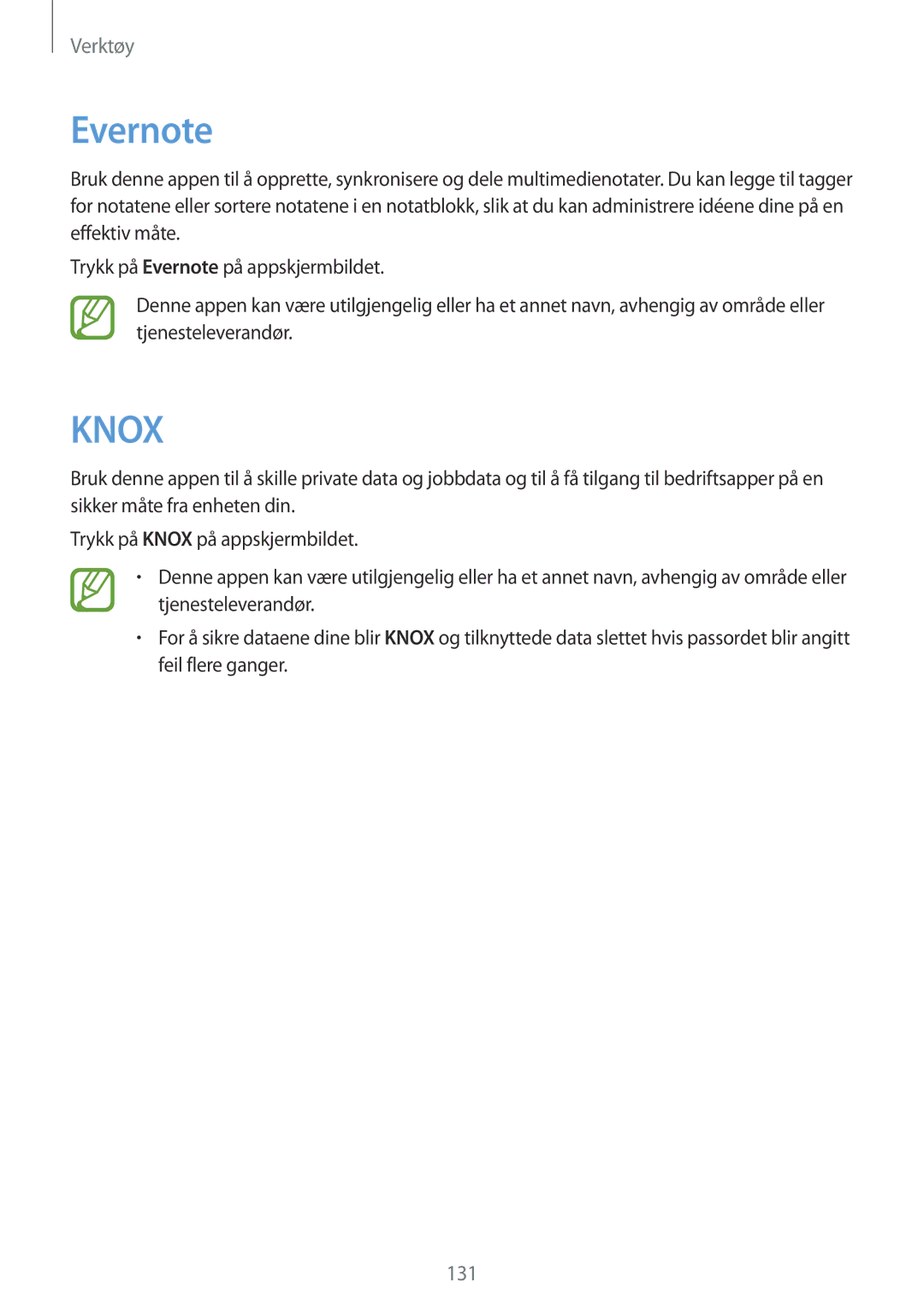 Samsung SM-P9000ZWANEE, SM-P9000ZKYNEE, SM-P9000ZWYNEE, SM-P9000ZKANEE manual Evernote, Knox 