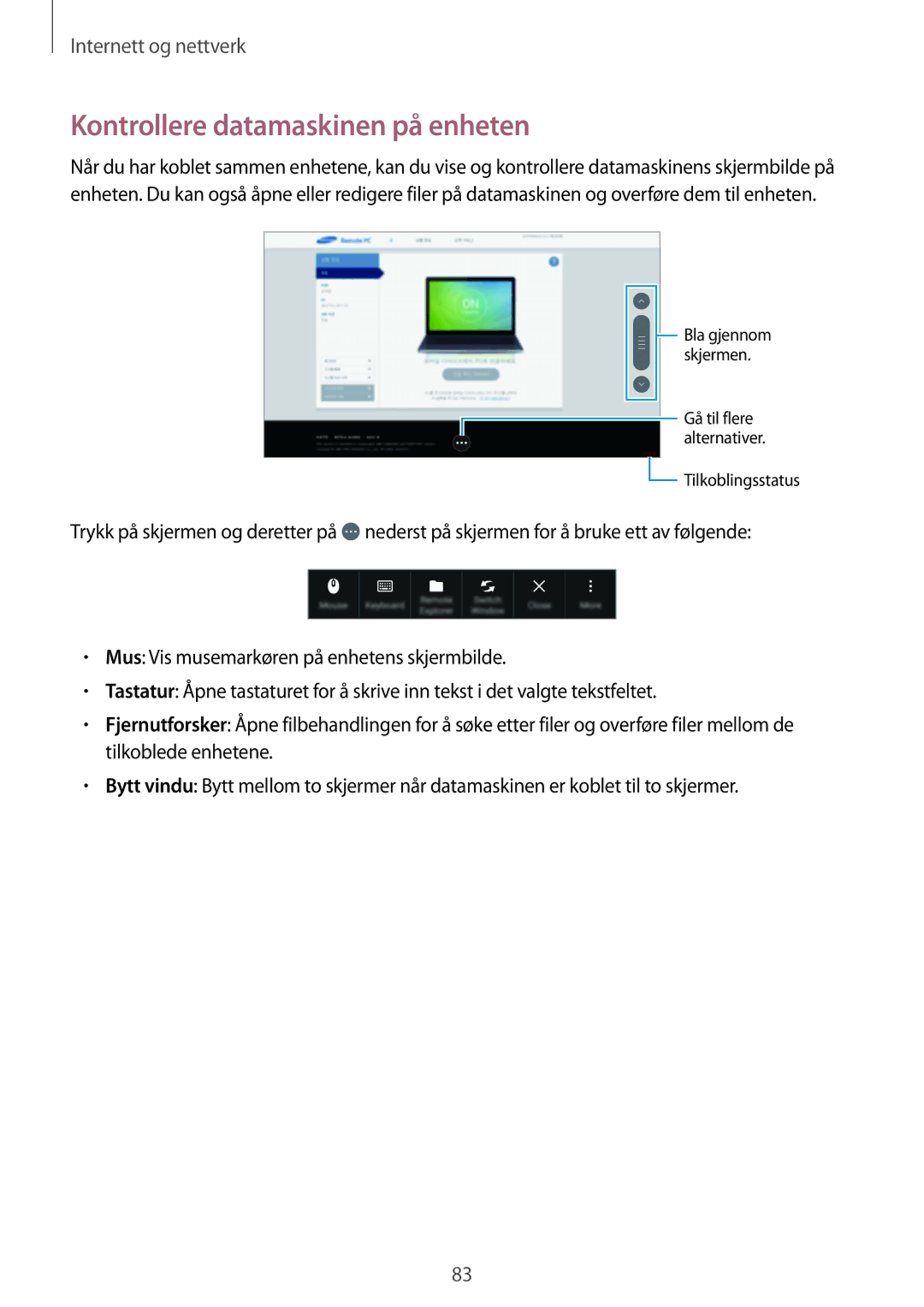 Samsung SM-P9000ZWANEE, SM-P9000ZKYNEE, SM-P9000ZWYNEE, SM-P9000ZKANEE manual Kontrollere datamaskinen på enheten 