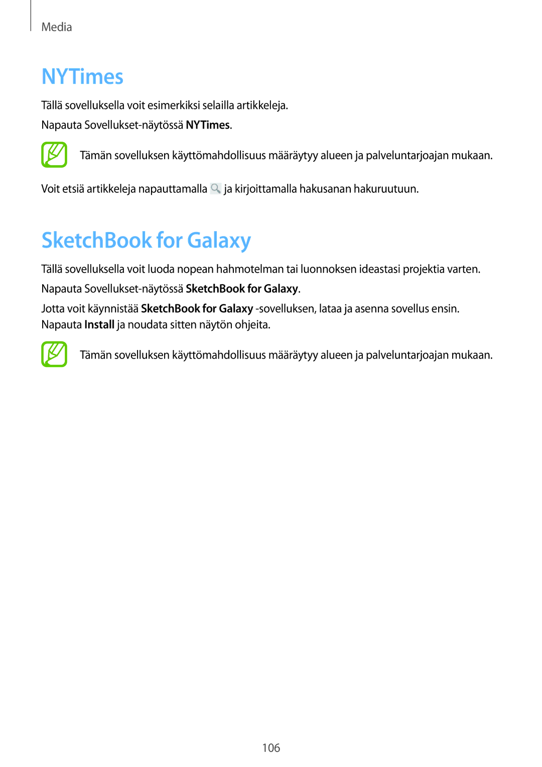 Samsung SM-P9000ZKANEE, SM-P9000ZKYNEE, SM-P9000ZWYNEE, SM-P9000ZWANEE manual NYTimes, SketchBook for Galaxy 