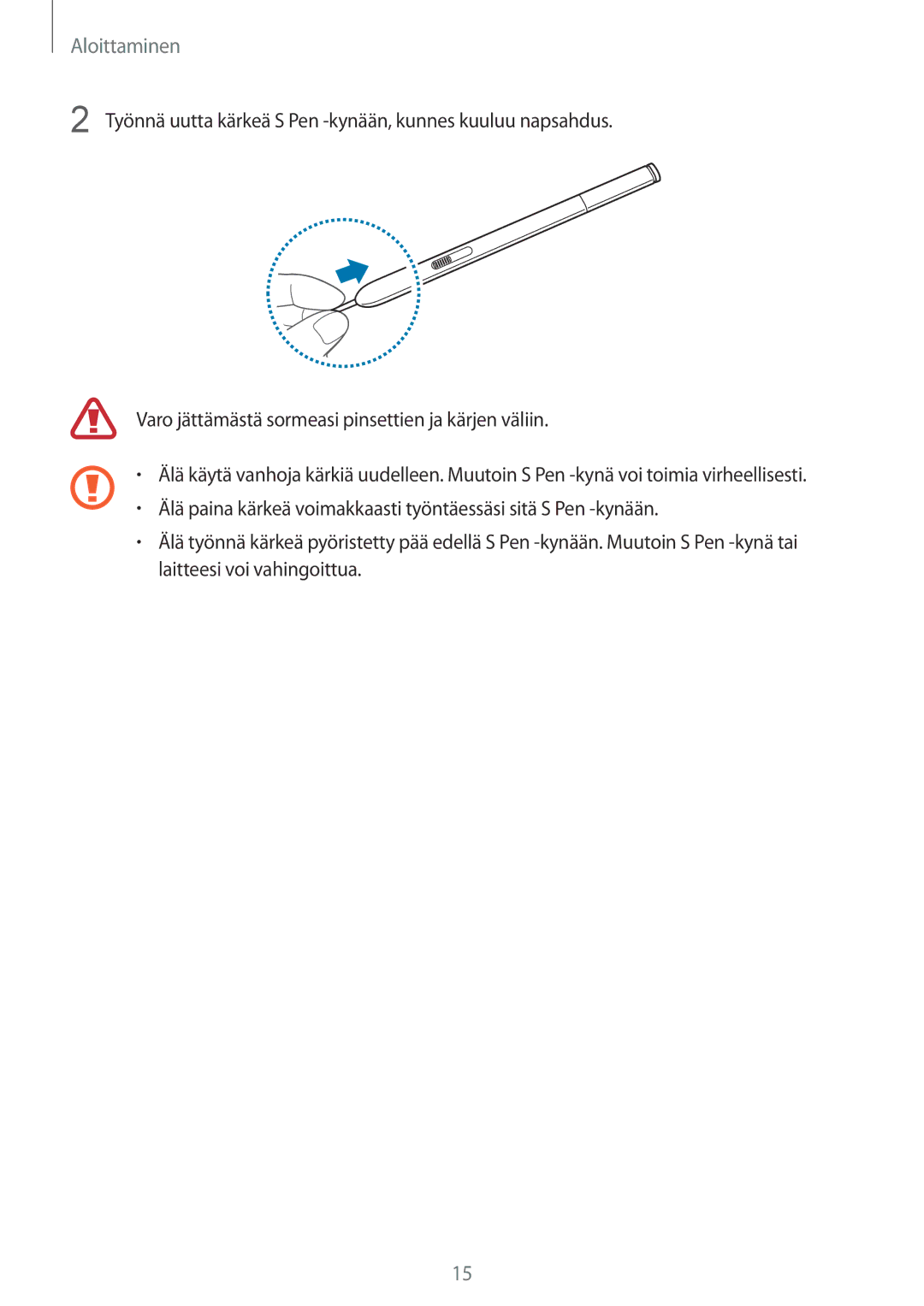 Samsung SM-P9000ZWANEE, SM-P9000ZKYNEE, SM-P9000ZWYNEE, SM-P9000ZKANEE manual Aloittaminen 