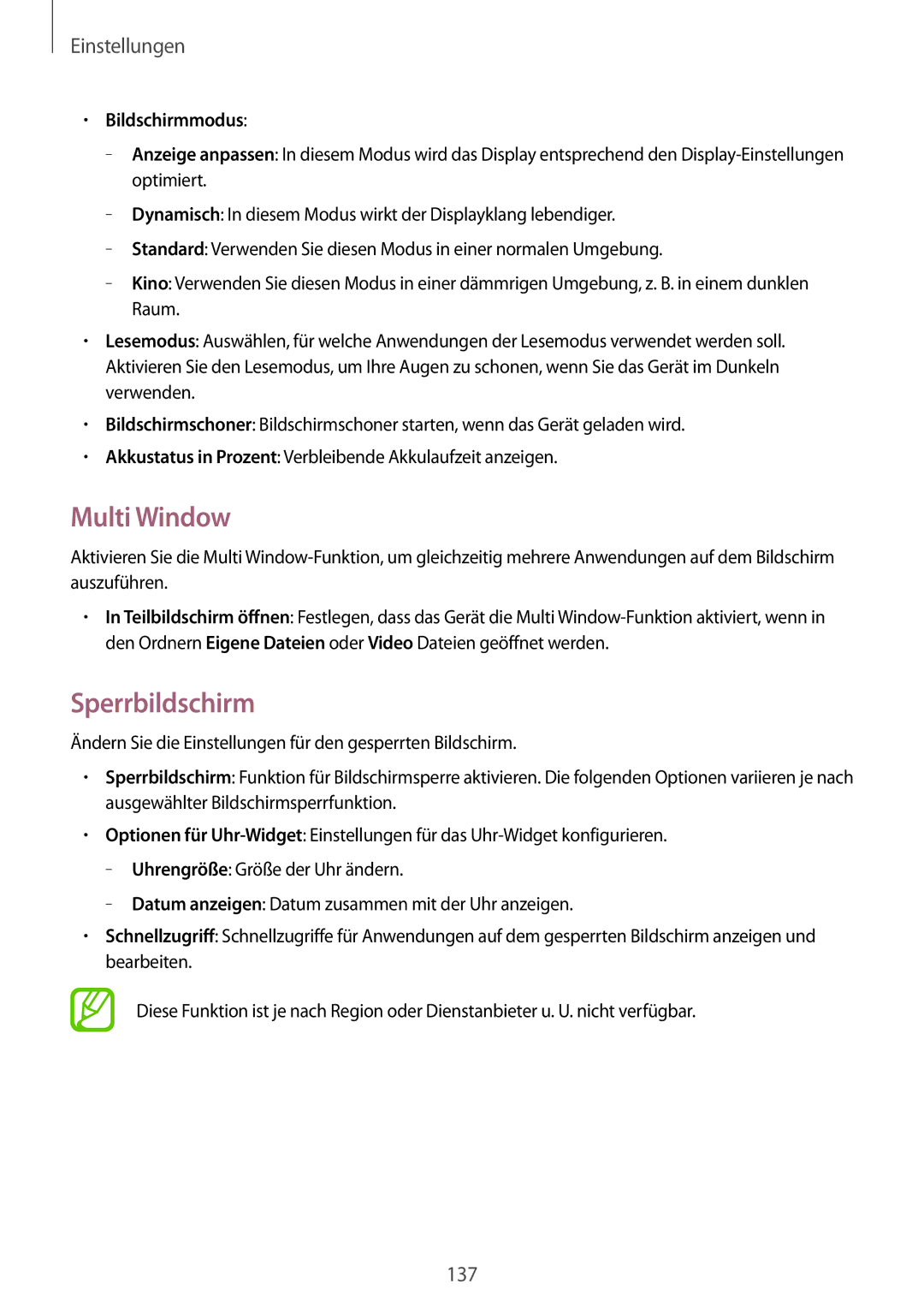 Samsung SM-P9000ZWATPH, SM-P9000ZWAATO, SM-P9000ZKAXEO, SM-P9000ZKASEB, SM-P9000ZKAATO manual Multi Window, Sperrbildschirm 