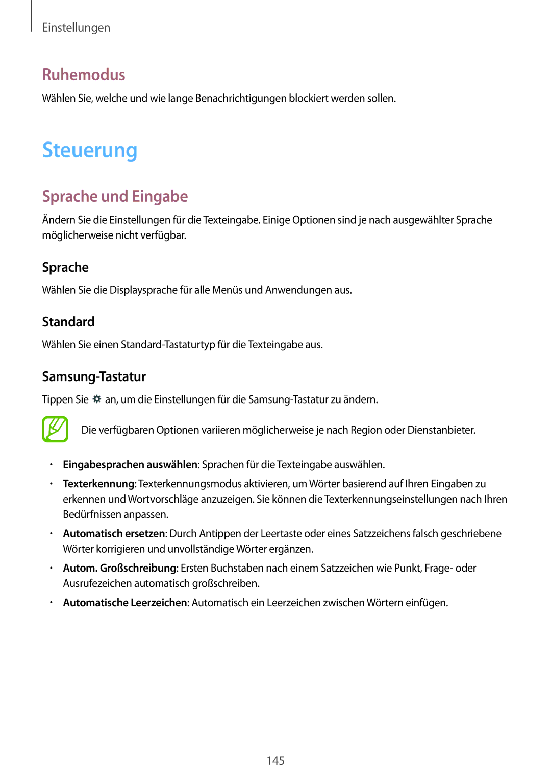 Samsung SM-P9000ZKASEB, SM-P9000ZWAATO, SM-P9000ZKAXEO, SM-P9000ZKAATO manual Steuerung, Ruhemodus, Sprache und Eingabe 