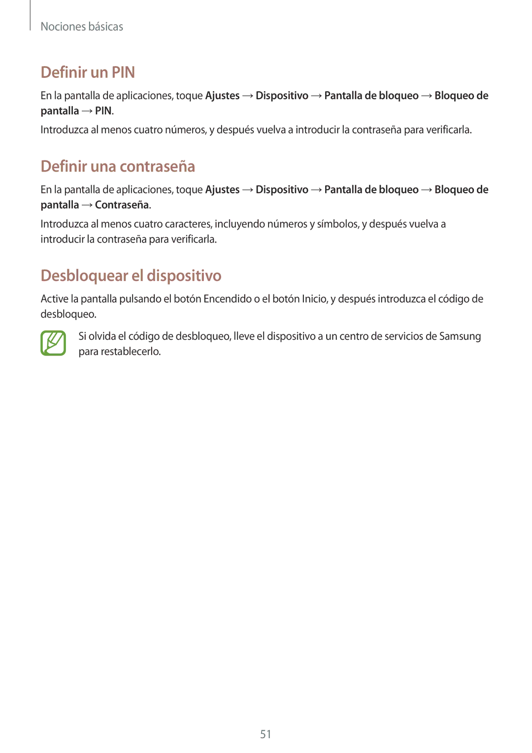 Samsung SM-P9000ZWATPH, SM-P9000ZWADBT, SM-P9000ZKATPH Definir un PIN, Definir una contraseña, Desbloquear el dispositivo 