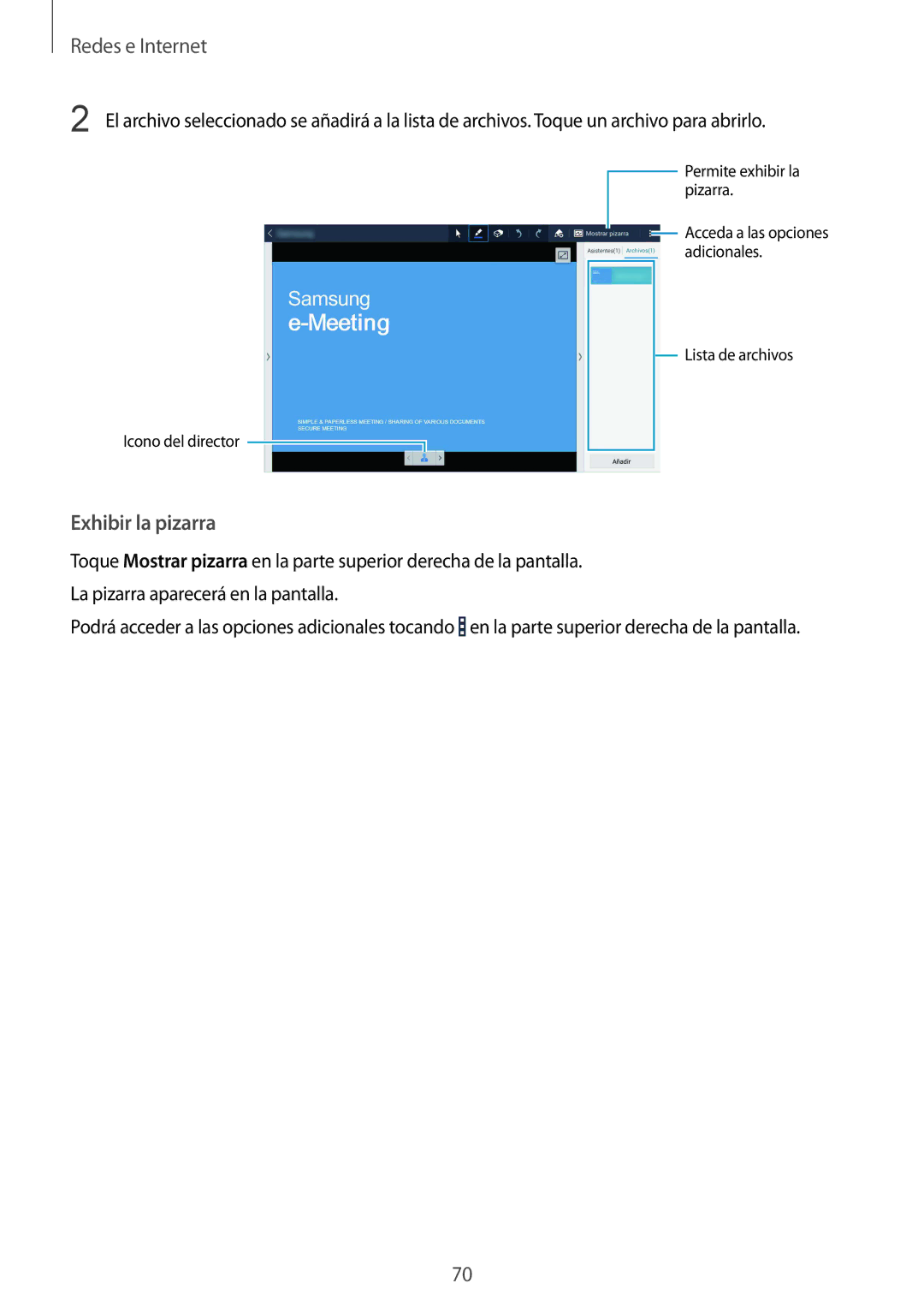 Samsung SM-P9000ZWADBT, SM-P9000ZWATPH, SM-P9000ZKATPH, SM-P9000ZKAPHE, SM-P9000ZWAPHE manual Exhibir la pizarra 