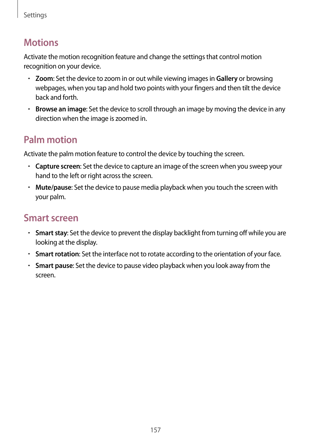 Samsung SM-P9010ZKASER manual Motions, Palm motion, Smart screen 