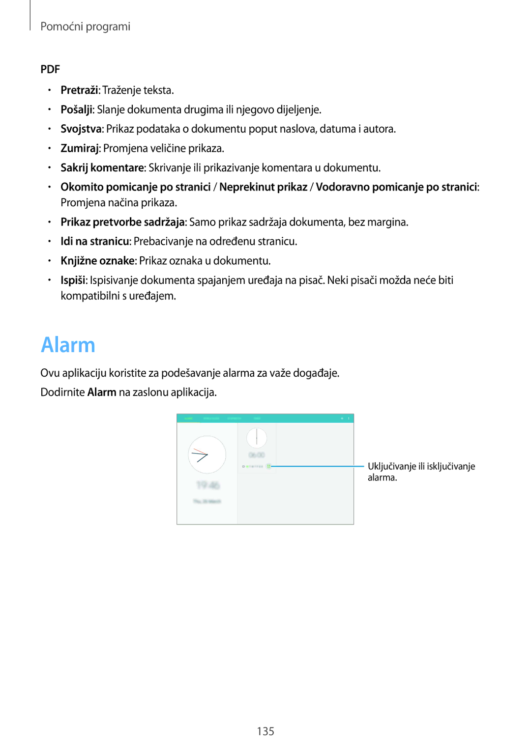 Samsung SM-P9050ZKAVIP, SM-P9050ZKACRO manual Alarm 