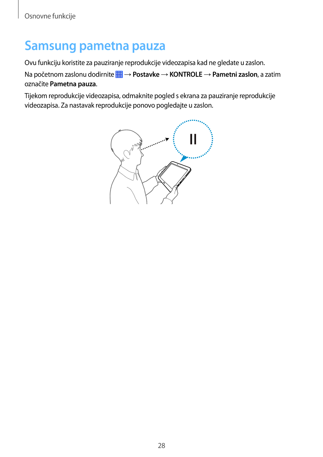 Samsung SM-P9050ZKACRO, SM-P9050ZKAVIP manual Samsung pametna pauza 