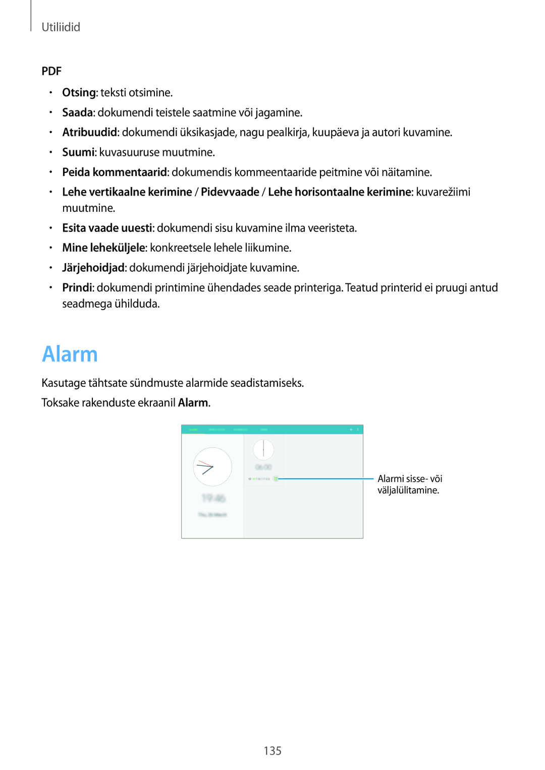 Samsung SM-P9050ZWASEB, SM-P9050ZKASEB manual Alarm 