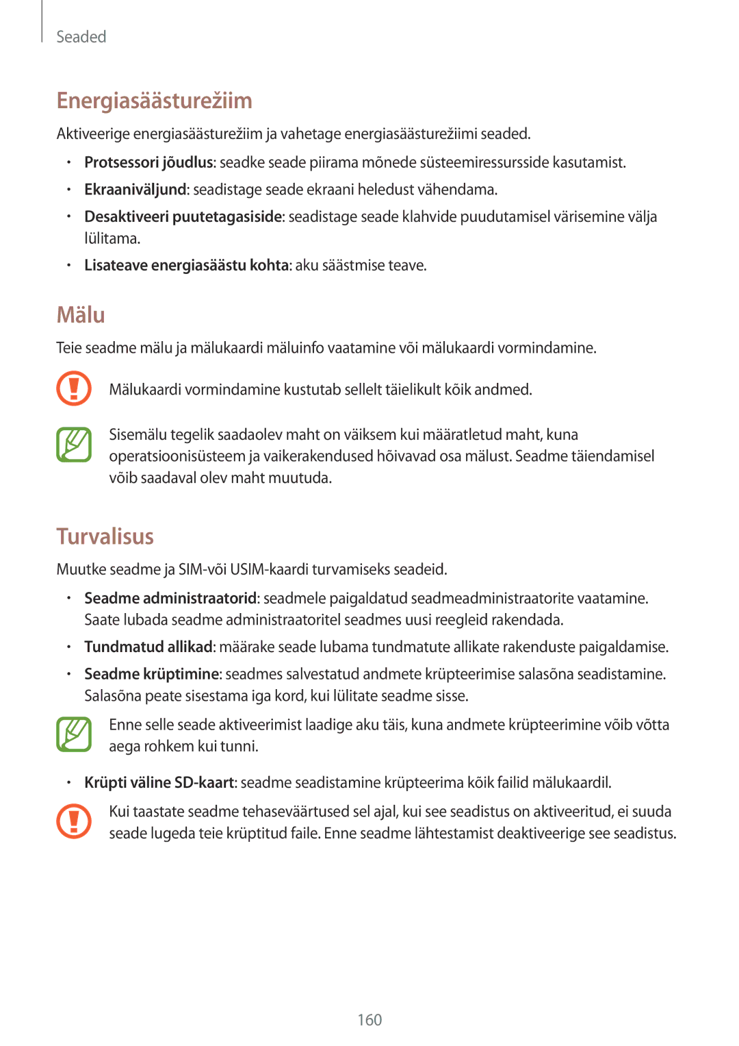 Samsung SM-P9050ZKASEB manual Energiasäästurežiim, Mälu, Turvalisus, Lisateave energiasäästu kohta aku säästmise teave 