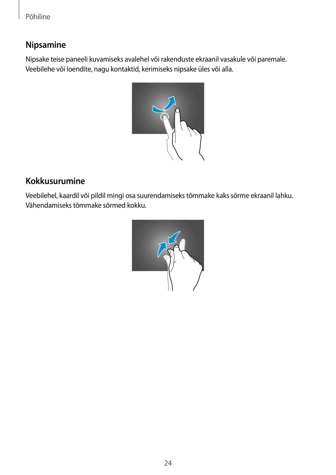 Samsung SM-P9050ZKASEB, SM-P9050ZWASEB manual Nipsamine, Kokkusurumine 