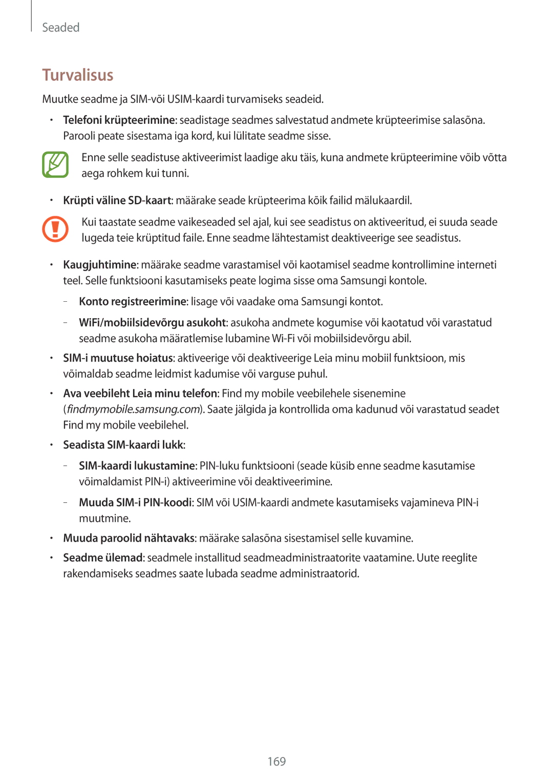 Samsung SM-P9050ZWASEB, SM-P9050ZKASEB manual Turvalisus, Seadista SIM-kaardi lukk 