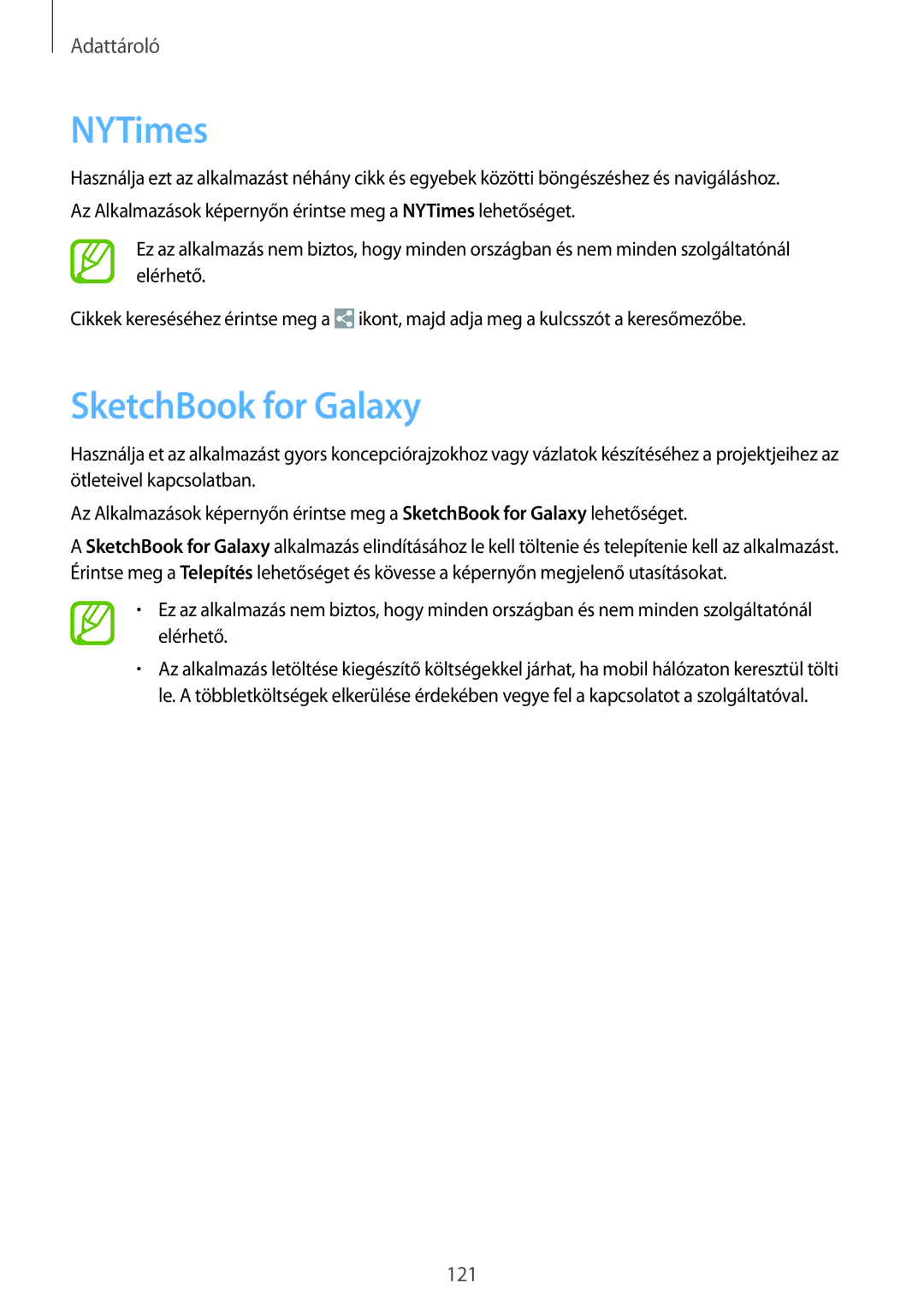 Samsung SM-P9050ZKAXEH manual NYTimes, SketchBook for Galaxy 