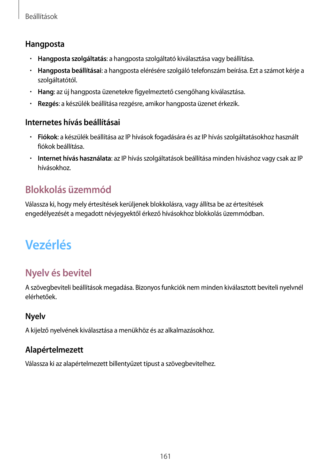 Samsung SM-P9050ZKAXEH manual Vezérlés, Blokkolás üzemmód, Nyelv és bevitel 