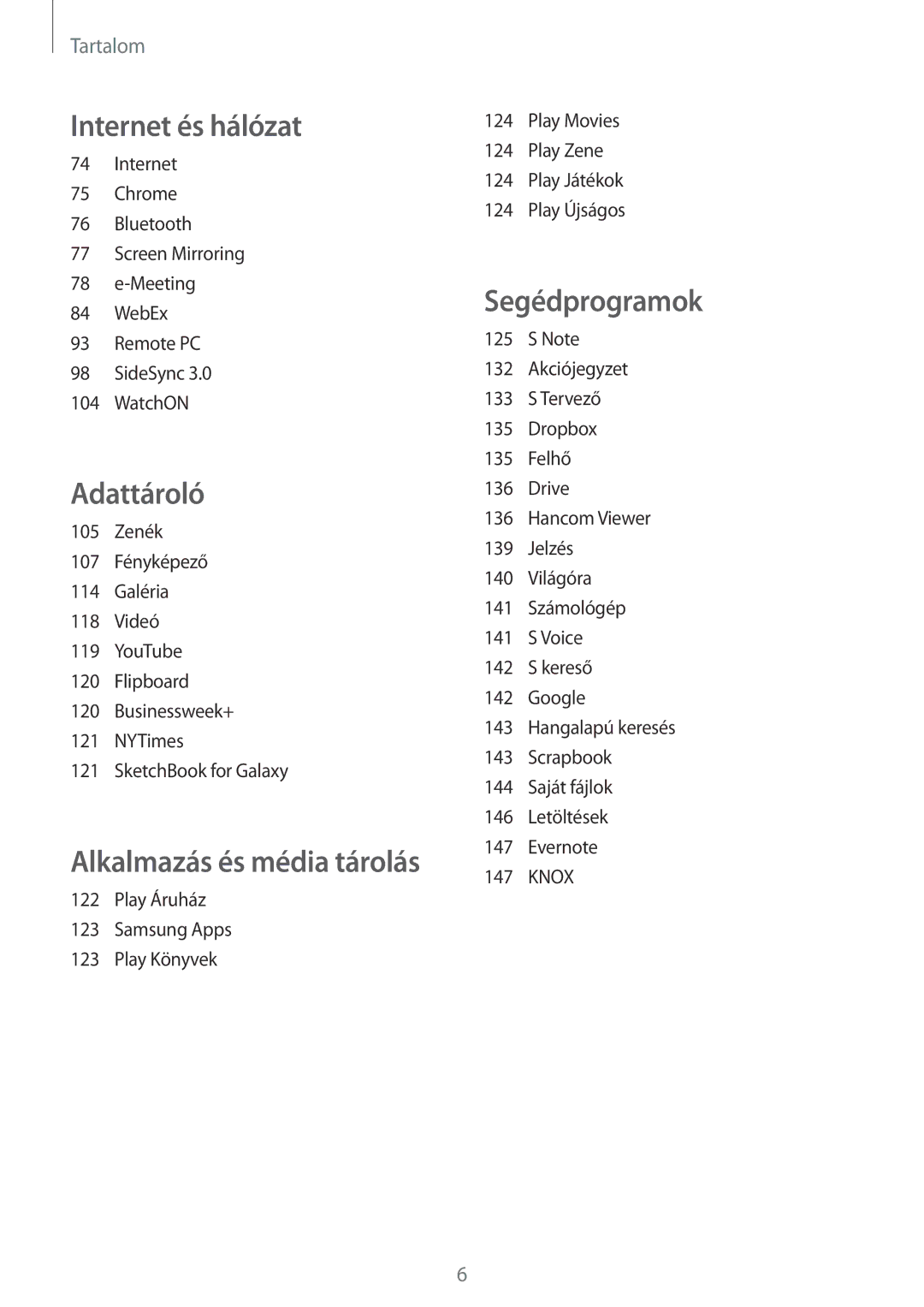 Samsung SM-P9050ZKAXEH manual Internet és hálózat 