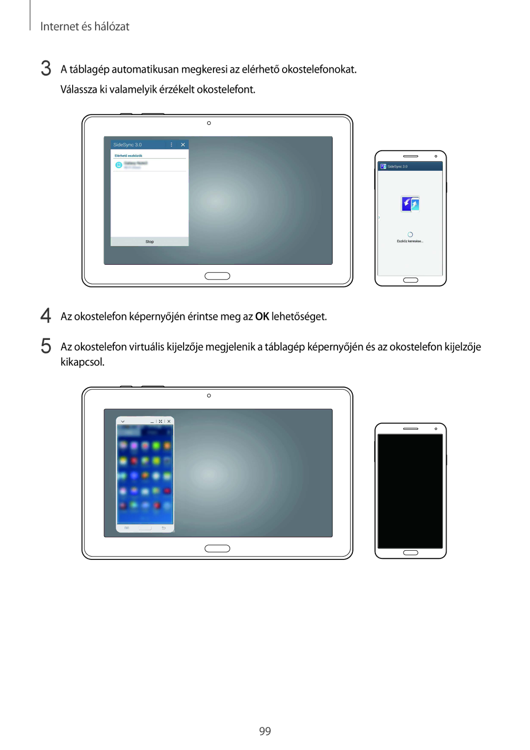 Samsung SM-P9050ZKAXEH manual Internet és hálózat 