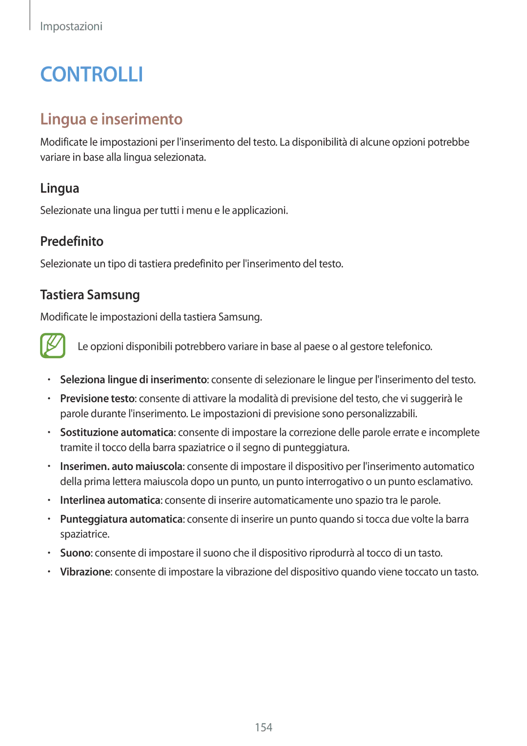 Samsung SM-P9050ZKAITV, SM-P9050ZKAXEO, SM-P9050ZWYITV, SM-P9050ZKYITV Lingua e inserimento, Predefinito, Tastiera Samsung 