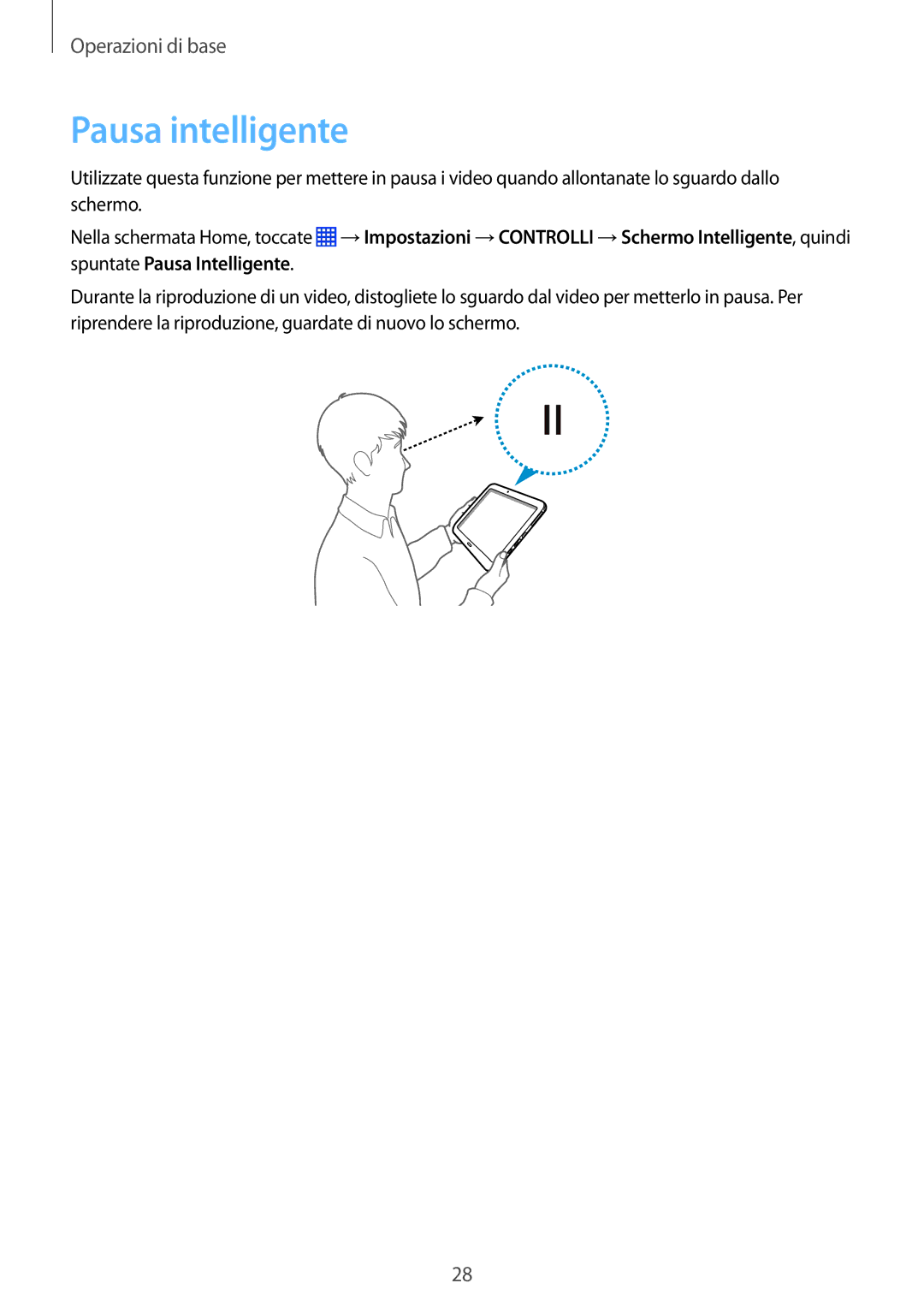 Samsung SM-P9050ZKAXEO, SM-P9050ZWYITV, SM-P9050ZKAITV, SM-P9050ZKYITV manual Pausa intelligente 