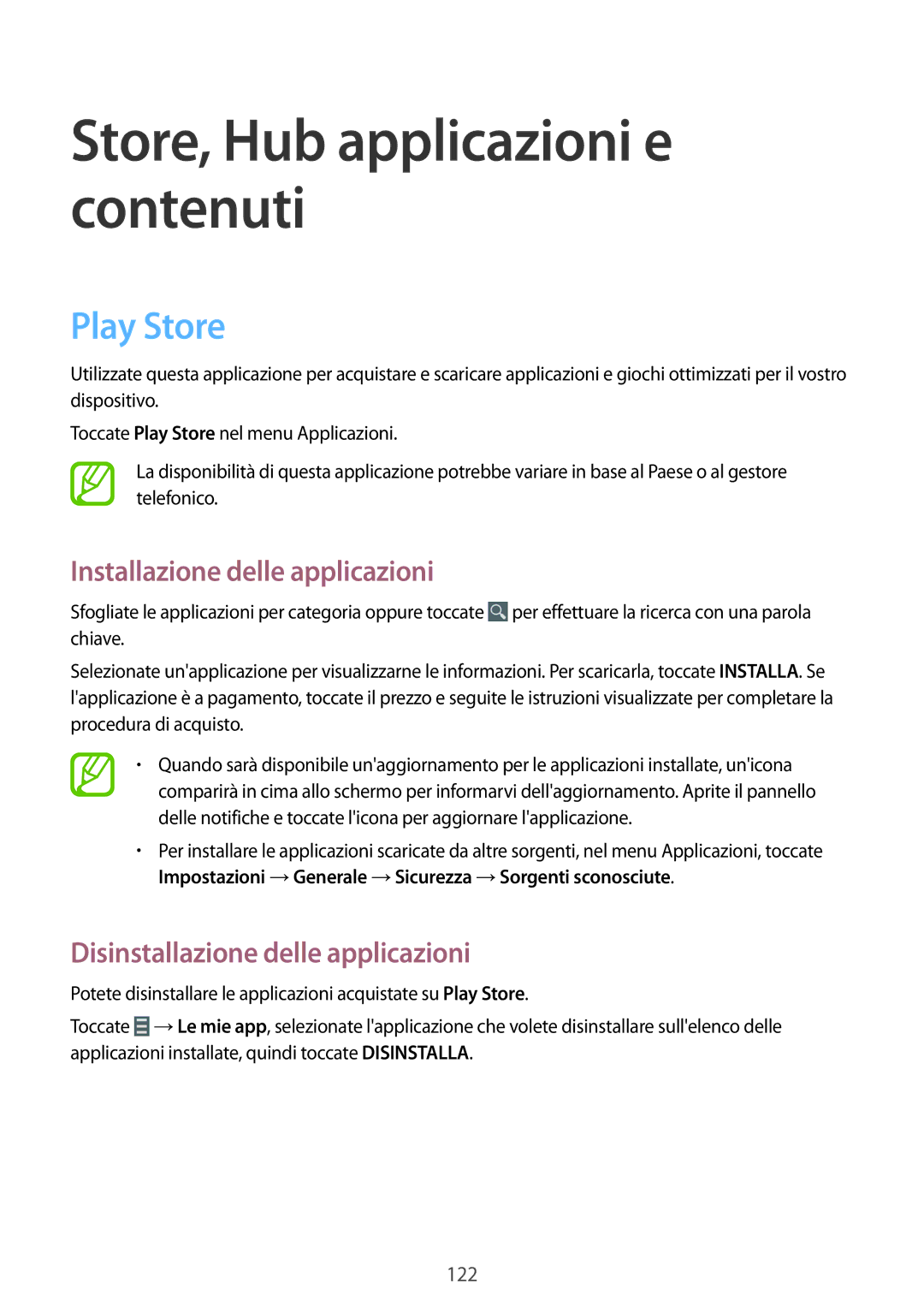 Samsung SM-P9050ZKAITV, SM-P9050ZKAXEO, SM-P9050ZWYITV, SM-P9050ZKYITV manual Store, Hub applicazioni e contenuti, Play Store 