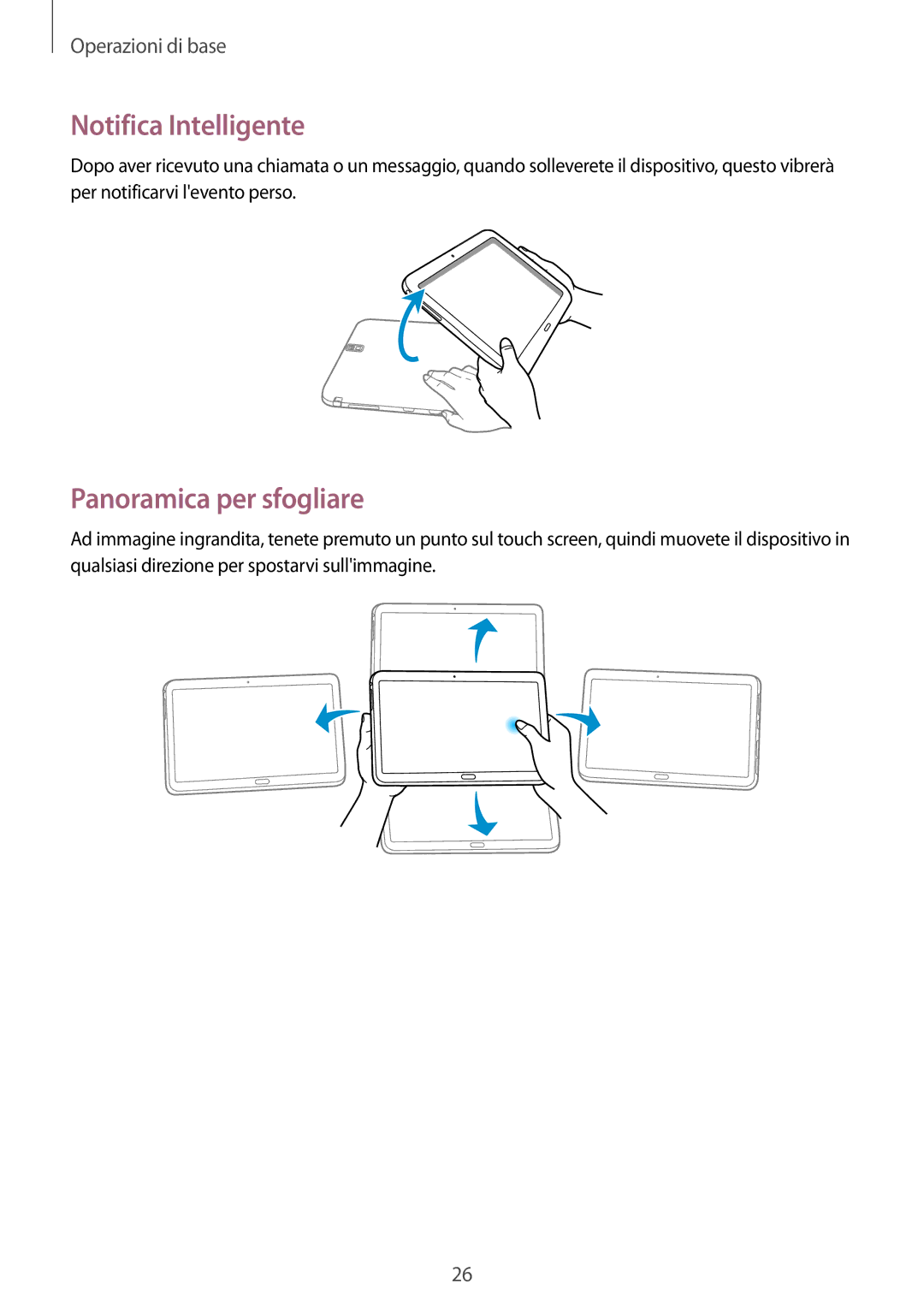 Samsung SM-P9050ZKAITV, SM-P9050ZKAXEO, SM-P9050ZWYITV, SM-P9050ZKYITV manual Notifica Intelligente, Panoramica per sfogliare 