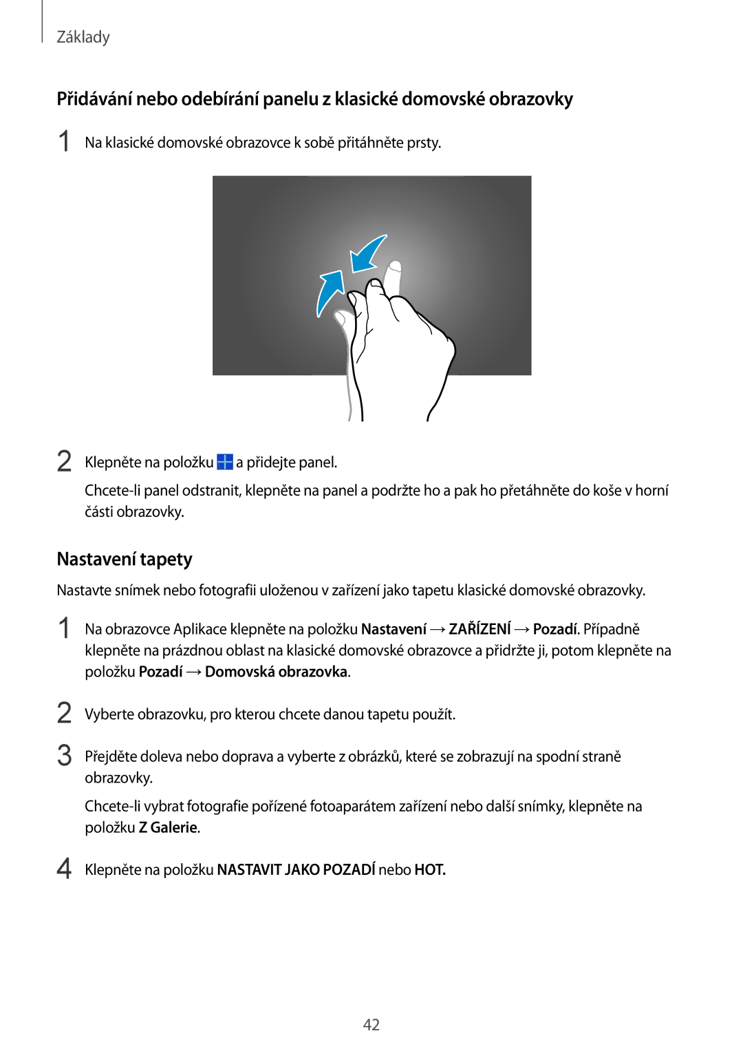 Samsung SM-P9050ZKAXEO, SM-P9050ZWAATO, SM-P9050ZKAATO, SM-P9050ZKAXSK, SM-P9050ZWAXSK, SM-P9050ZKAAUT manual Nastavení tapety 