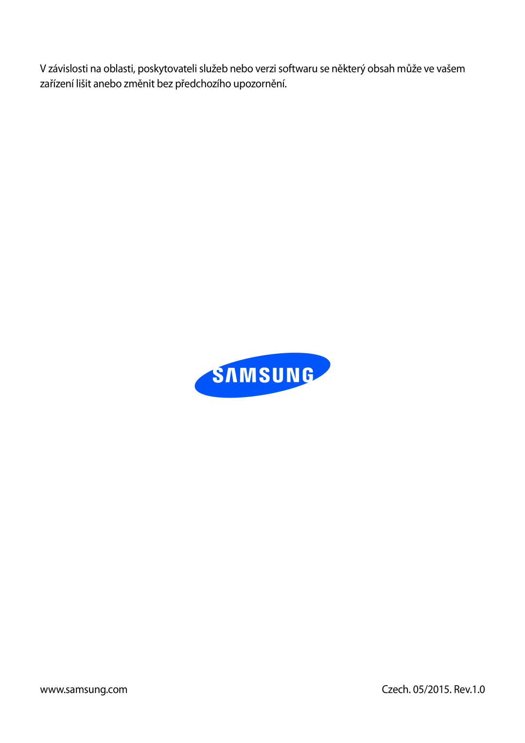 Samsung SM-P9050ZKAXEH, SM-P9050ZWAATO, SM-P9050ZKAATO, SM-P9050ZKAXEO, SM-P9050ZKAXSK, SM-P9050ZWAXSK Czech. 05/2015. Rev.1.0 