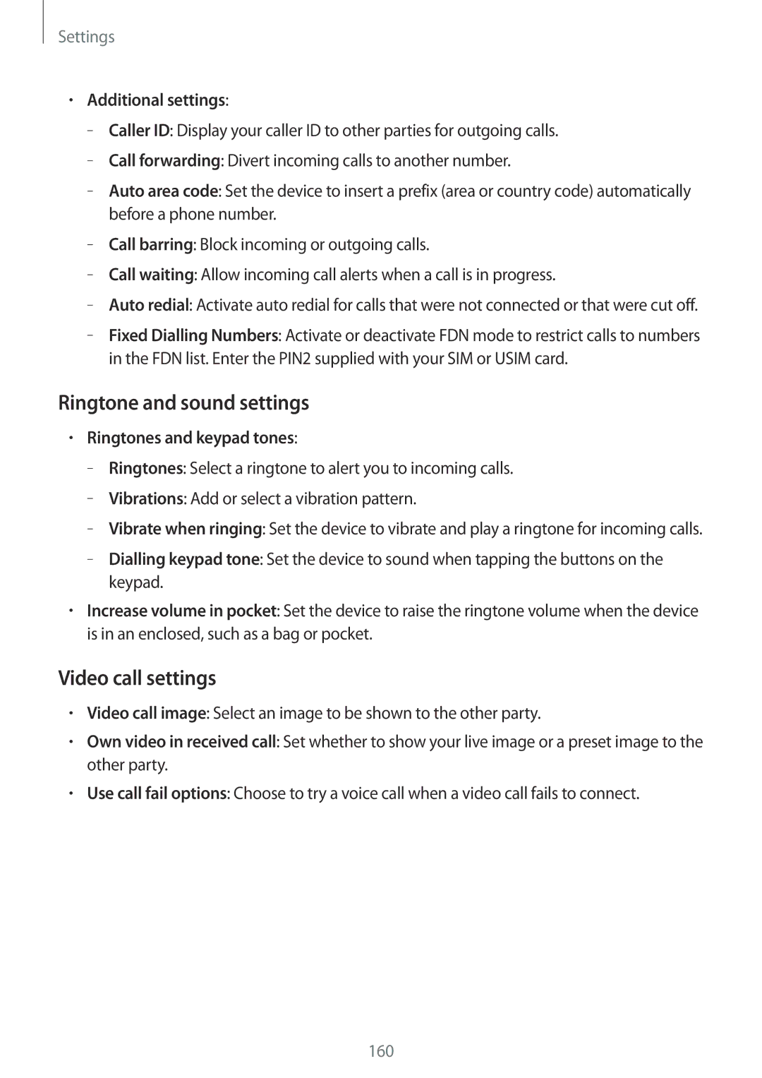 Samsung SM-P9050ZKAXEF Ringtone and sound settings, Video call settings, Additional settings, Ringtones and keypad tones 