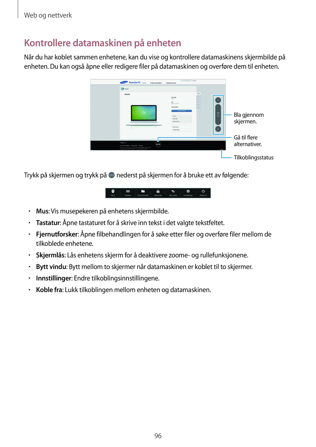 Samsung SM-P9050ZWANEE, SM-P9050ZKYNEE, SM-P9050ZKANEE, SM-P9050ZWYNEE manual Kontrollere datamaskinen på enheten 