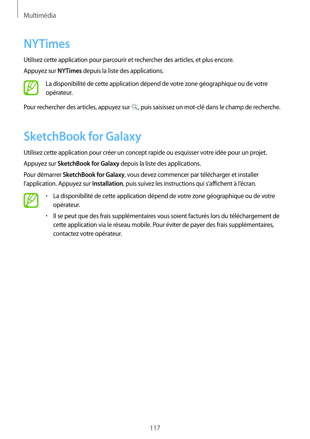 Samsung SM-P9050ZKAXEF, SM-P9050ZWAXEF manual NYTimes, SketchBook for Galaxy 