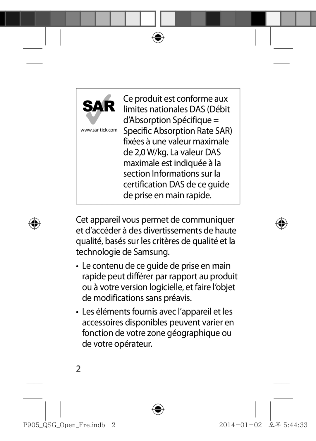 Samsung SM-P9050ZKAXEF, SM-P9050ZWAXEF manual P905QSGOpenFre.indb 2014-01-02 오후 