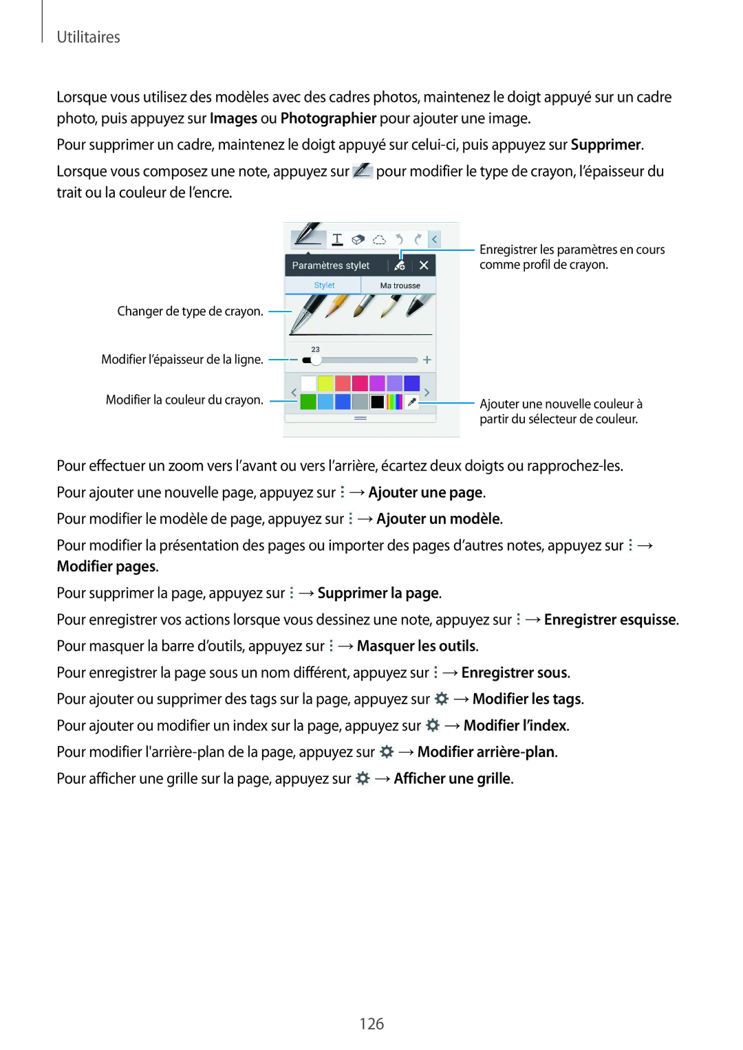 Samsung SM-P9050ZWAXEF, SM-P9050ZKAXEF manual 126 