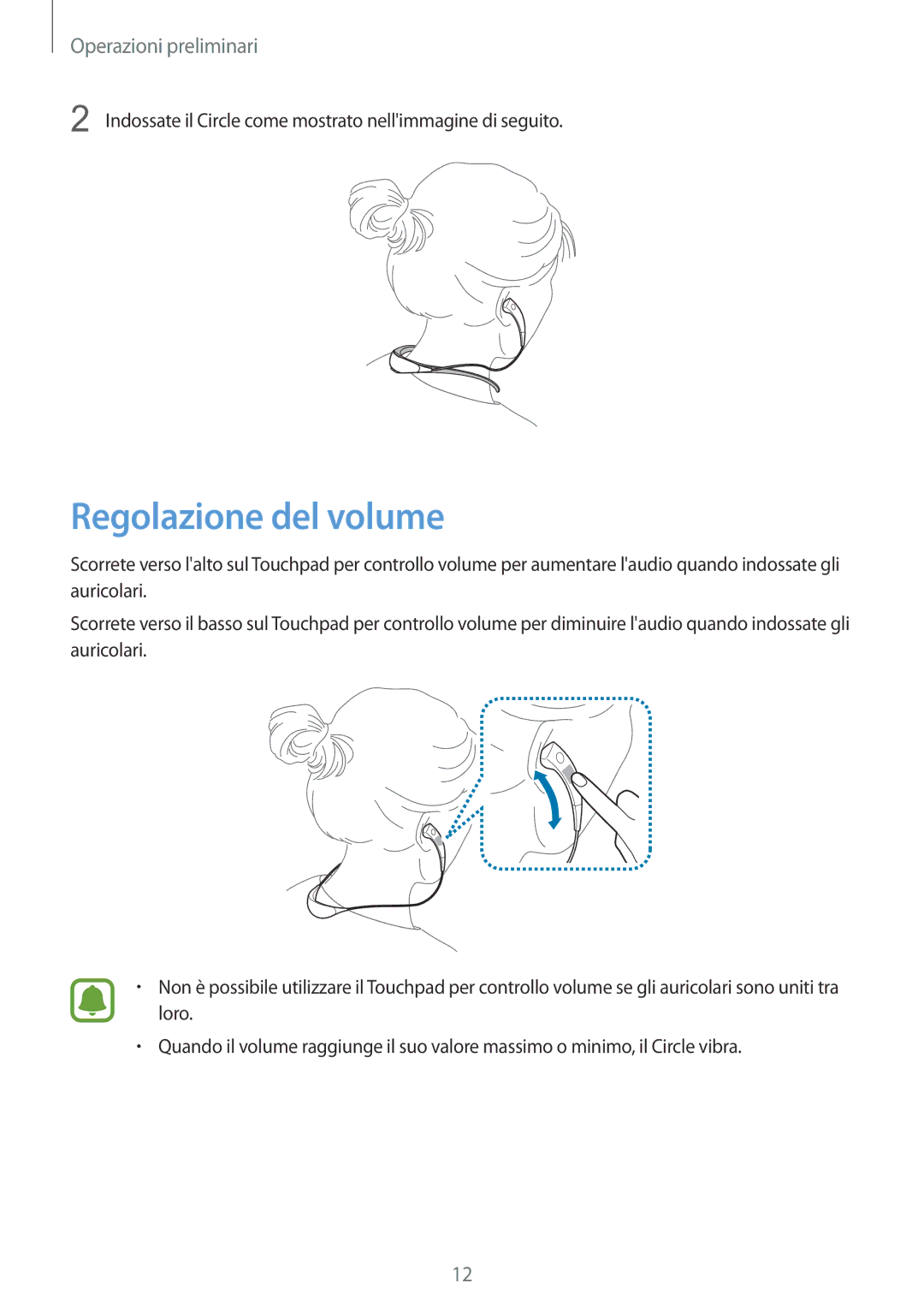 Samsung SM-R130NZKAITV manual Regolazione del volume 