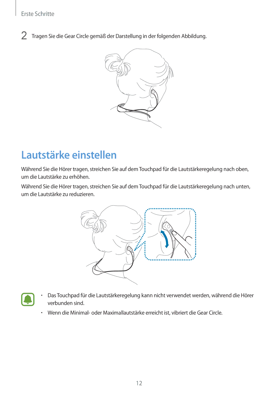 Samsung SM-R130NZKATPH, SM-R130NZWADBT, SM-R130NZKATUR, SM-R130NZKADBT, SM-R130NZBADBT manual Lautstärke einstellen 