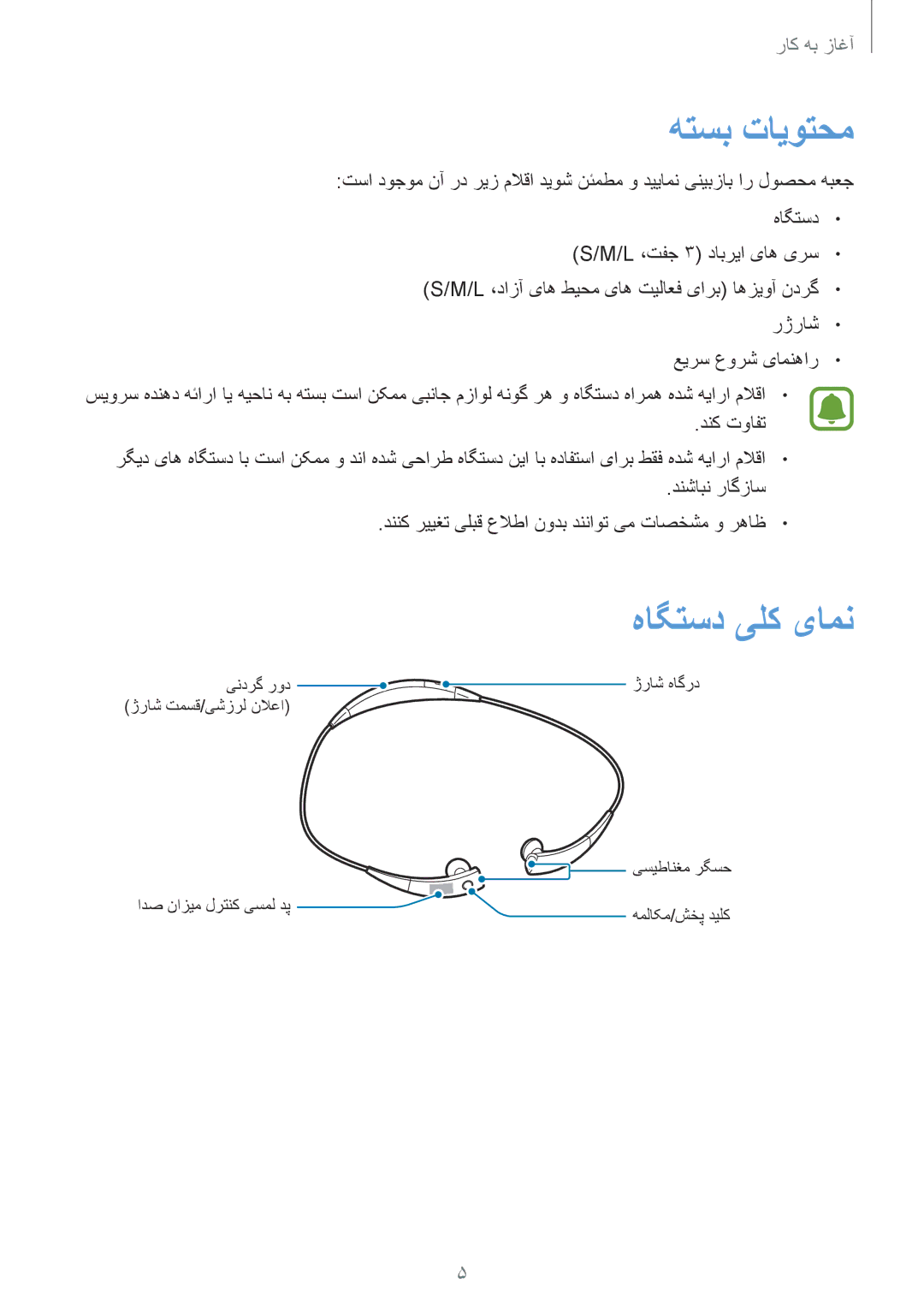 Samsung SM-R130NZWAKSA, SM-R130NGIAKSA, SM-R130NZKAKSA, SM-R130NZRAKSA, SM-R130NZSAKSA manual هتسب تایوتحم, هاگتسد یلک یامن 