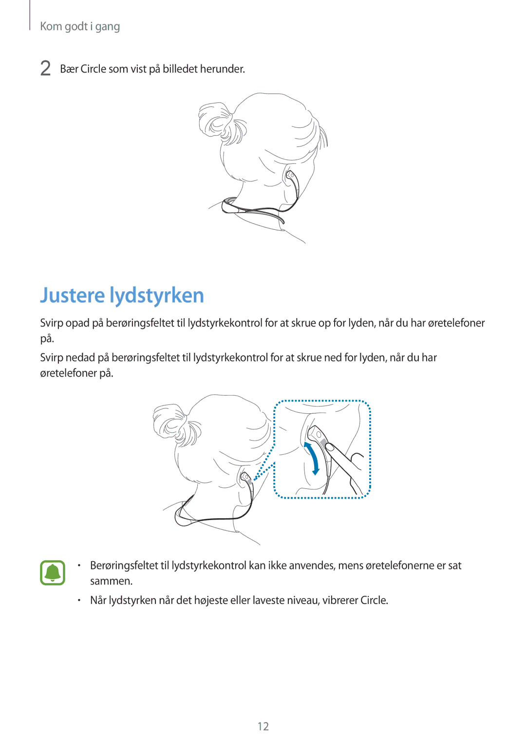 Samsung SM-R130NZWANEE, SM-R130NZKANEE, SM-R130NZBANEE manual Justere lydstyrken 