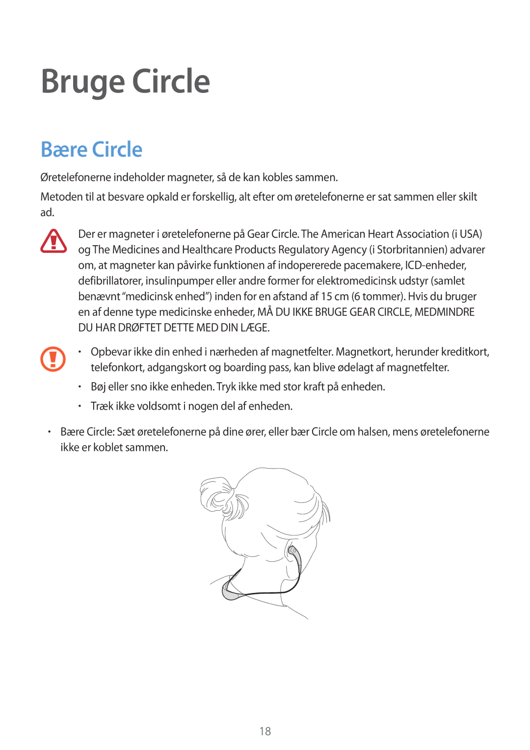 Samsung SM-R130NZWANEE, SM-R130NZKANEE, SM-R130NZBANEE manual Bruge Circle, Bære Circle 