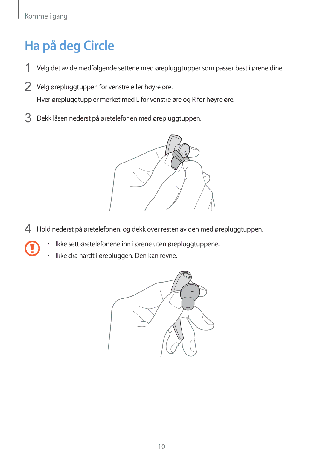 Samsung SM-R130NZKANEE, SM-R130NZWANEE, SM-R130NZBANEE manual Ha på deg Circle 