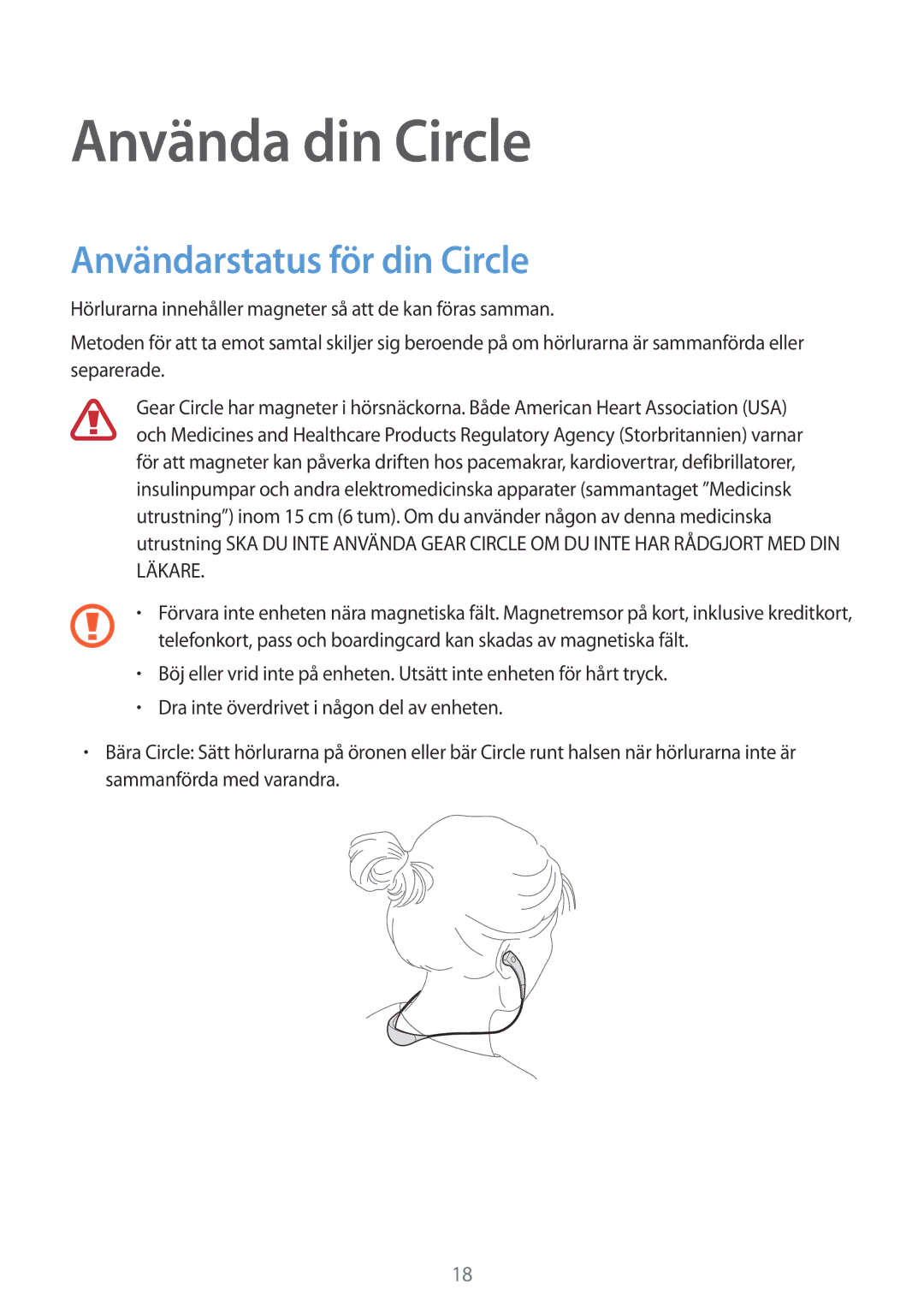 Samsung SM-R130NZWANEE, SM-R130NZKANEE, SM-R130NZBANEE manual Använda din Circle, Användarstatus för din Circle 