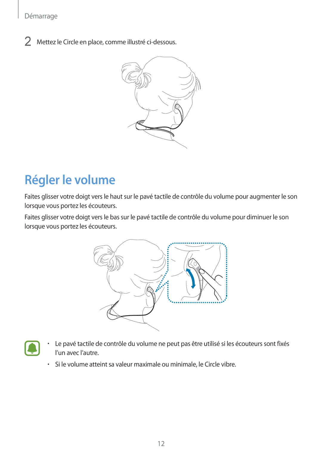 Samsung SM-R130NZWAXEF, SM-R130NZKAXEF, SM-R130NZBAXEF manual Régler le volume 