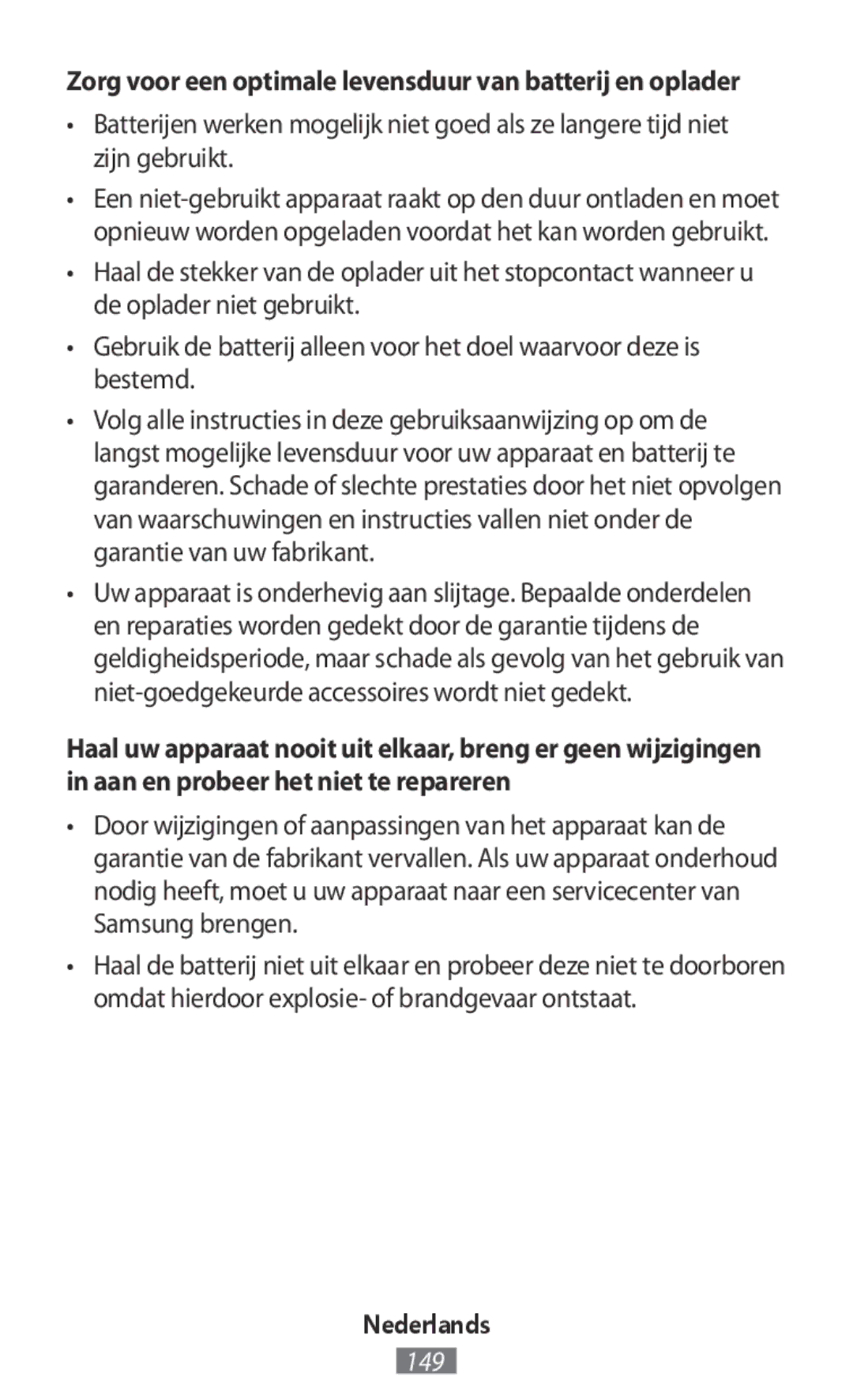 Samsung SM-R140NZAADBT, SM-R140NZKADBT, SM-R140NZIADBT manual Zorg voor een optimale levensduur van batterij en oplader 